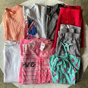 9 Piece Girls Size 12 Lot: 5 Shirts, 1 Tank, 1 Dress, 1 Skirt, 1 Pair of Pants